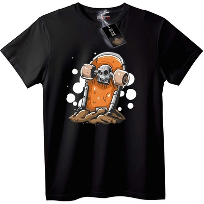 NOONEBRAND Тениска Skull Скейтборд - S, Black