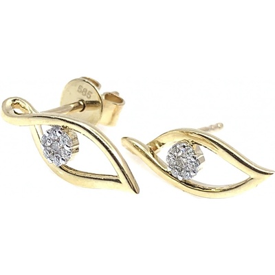 Jan Kos jewellery zlaté náušnice s briliantem CKWAJE08438Y-1