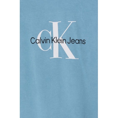 Calvin Klein Jeans Памучна тениска Calvin Klein Jeans в синьо с принт (J30J325427)