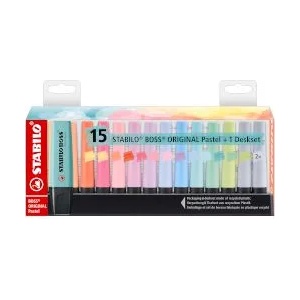 STABILO Текст маркер Boss Original Pastel Deskset 15 цвята