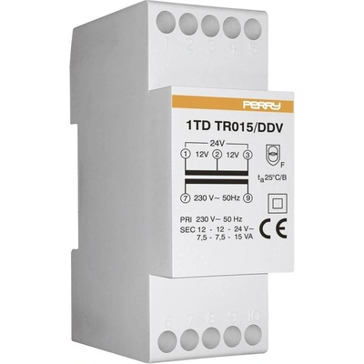 Wallair 1TDTR015/DDV15VA zvonkový transformátor 12 V, 24 V