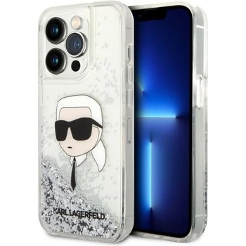 KARL LAGERFELD Кейс Karl Lagerfeld KLHCP14XLNKHCH за iPhone 14 Pro Max 6.7"", сребрист / сребрист, твърд, Glitter Karl Head (KXG0057252)