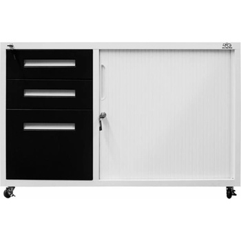 RFG Контейнер RFG, с шкаф с ролетна врата, метален, 100 х 50 х 65 cm, графит и бяло