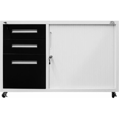 RFG Контейнер RFG, с шкаф с ролетна врата, метален, 100 х 50 х 65 cm, графит и бяло