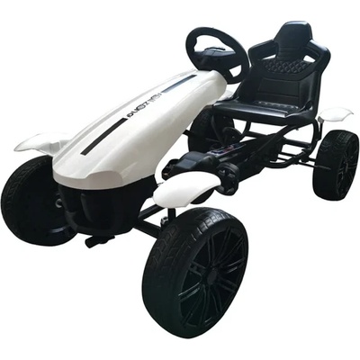 ROLLZONE Детски Педален Картинг с Верижно Задвижване и Спирачка, Бял, eva Гуми, (rzgk001) (rzgk001-бял)