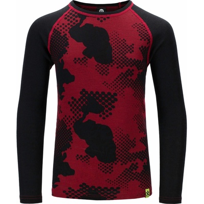 Bula Jr Freeride Merino Wool čierna červená