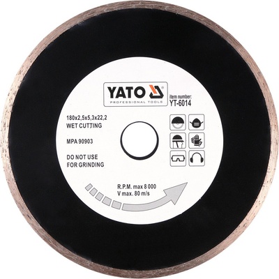 Yato Kotouč řezný diamantový 180 x 22,2 x 2,5 mm YT-6014