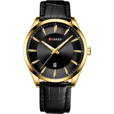 Curren Мъжки часовник Curren Ultramont, Кожа, Черен/Златист (CURREN-8365-BLACK-GOLD)