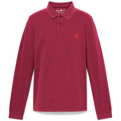 Timberland Мъжка поло тениска Timberland Millers River L/S Millers River Pique Polo shirt - Burgundy - размер XXL (216-6947-0214)