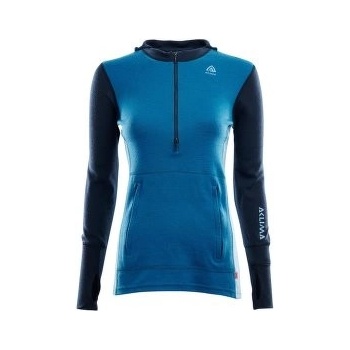 Aclima WarmWool Hood Sweater Net W Navy Blazer / Blue Sapphire / Azure Blue
