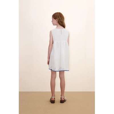 Tinycottons Детска рокля с лен Tinycottons SWANS BOWS DRESS (SS26.229)