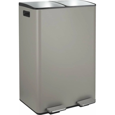 Spirella Aliya Taupe oceľový odpadkový kôš 2 x 30 l na triedený odpad/nášľapný