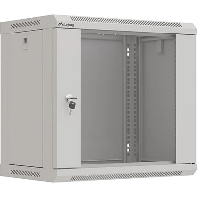 Lanberg rack cabinet 19" wall-mount 9U/540x350 (flat pack) with glass door grey (WF03-5309-10S)