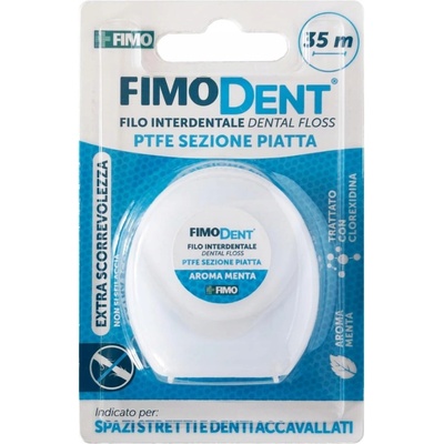 Fimodent Zubní nit plochá PTFE pro úzké mezizubní prostory 35 m