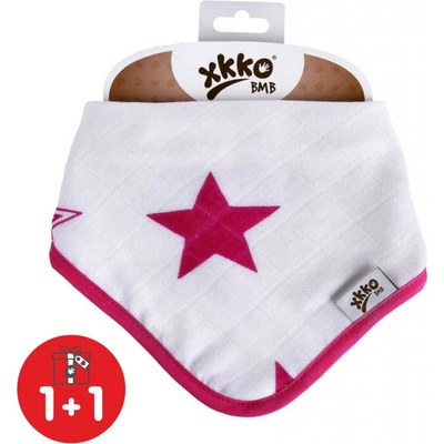 KIKKO XKKO BMB Bambusový slintáček/šátek Magenta Stars