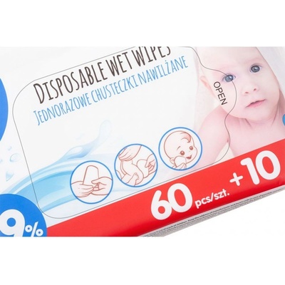 AKUKU Dětské vlhčené ubrousky Akuku 99% vody 70 ks