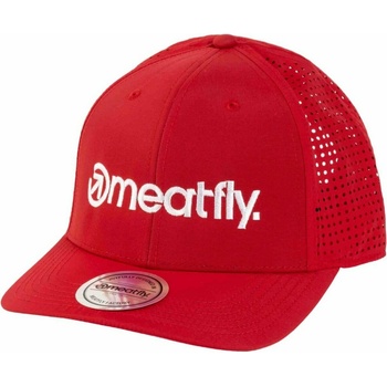 Meatfly шапка с козирка Nollie Perfor Cap Red / White Logo | Бяла | Размер Meatfly | Byal | МЪЖЕ | ONE SIZE
