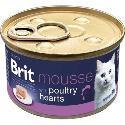 Brit Premium by Nature Cat Mousse Poultry Hearts 85 g