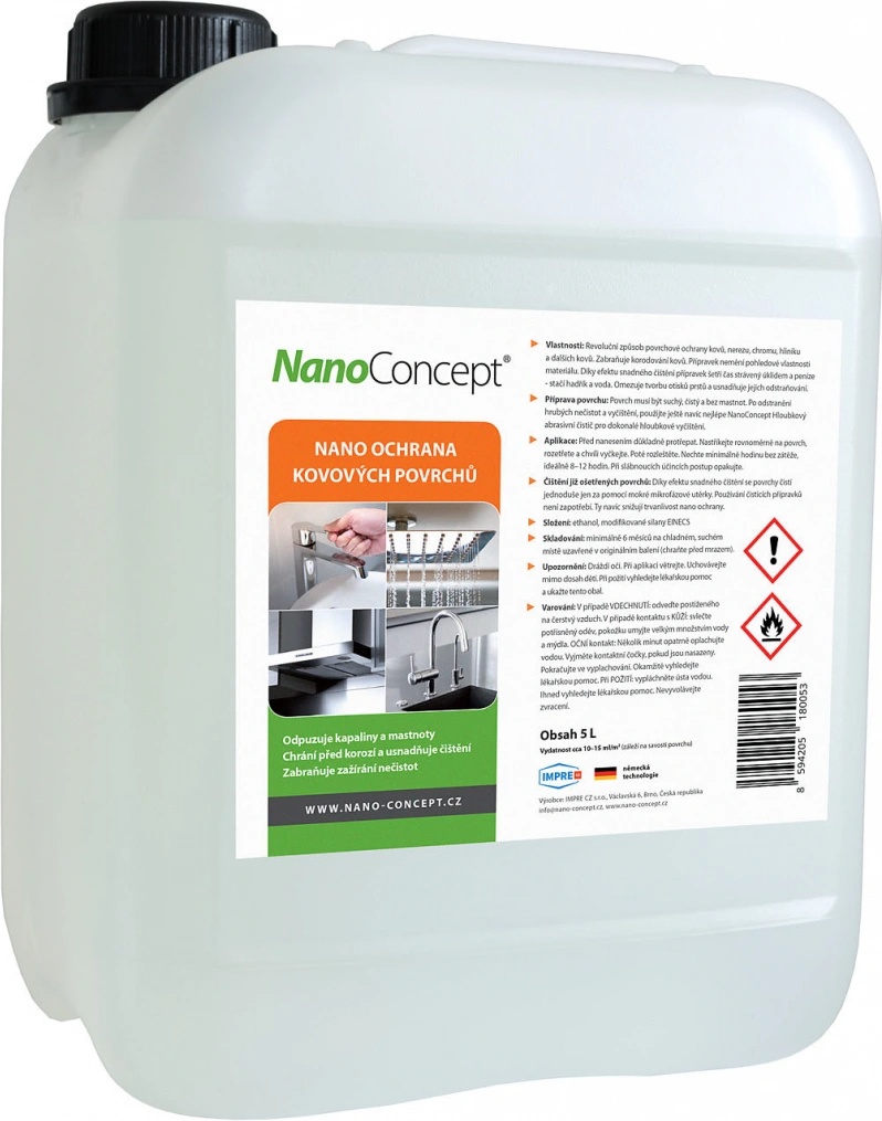 NanoConcept Ochrana na kovy, chrom, ušlechtilou ocel 5000 ml od 9 497 Kč -  Heureka.cz