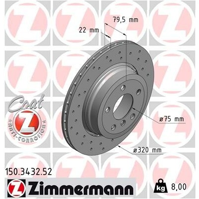 Brzdový kotúč ZIMMERMANN 150.3432.52 (150343252)
