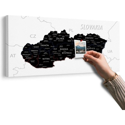 Obraz na korku mapa Slovenska - 120x60 color mix