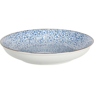 Clayre & Eef Hlboký tanier modré kvietky BlueFlow 20 x 4 cm