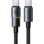 Mcdodo Кабел за данни - Mcdodo (CA-8200) - с 7 цветни светлини, USB-C → USB-C, 100W, 5A, 1.2m - Черен