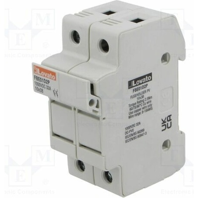 LOVATO ELECTRIC FBE01D2P Pojistkový spodek; 10x38mm; na přípojnici DIN; 32A; Póly: 2; 1kVDC
