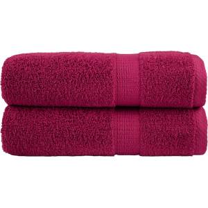 vidaXL Премиум хавлиени кърпи SOLUND 2 бр бордо 100x150 см 600 gsm (137215)