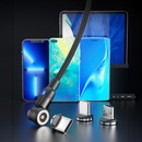 Platinium Magnetický nabíjací a dátový otočný 2 m čierny NYL599