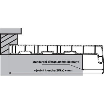 Vnitřní parapet - Rehau 250 mm bílý