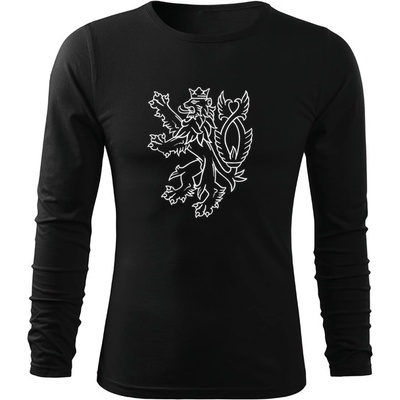 Dragova Fit-T tričko s dlouhým rukávem český lev černá