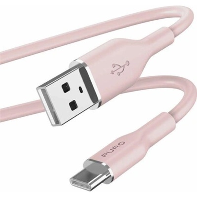 Puro PUUSBCICONROSE Soft USB-C/USB-A 60 W, 1,5m, růžový