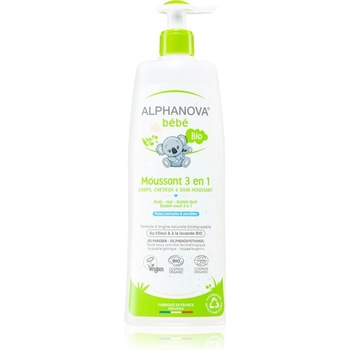 Alphanova Baby Bio пяна за вана и миещ гел 3 в 1 за деца от раждането им 500ml