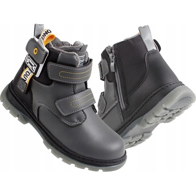 Linshi dětské kozačky eko kůže šedé