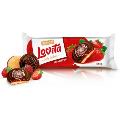 Roshen Lovita Čokopiškot jahoda 135 g