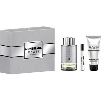 Mont Blanc Explorer Platinum Подаръчен комплект за мъже Размер EDP 100 ml + душ гел 100 ml + EDP 7.5 ml