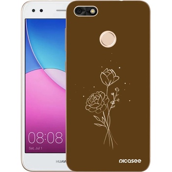 Púzdro Picasee silikónové Huawei P9 Lite Mini - Brown flowers čiré