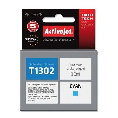 Compatible Мастило Activejet AE-1302N (заместител за Epson T1302, Supreme, 18 ml, циан) (AE-1302N)