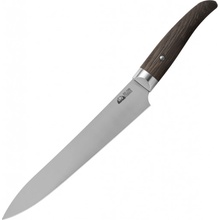 FOX/DUE CIGNI COQUUS SLICER KNIFE STAINLESS STEEL 4116,SMOKED OAK NATURAL WOOD HANDLE 2C 22 cm