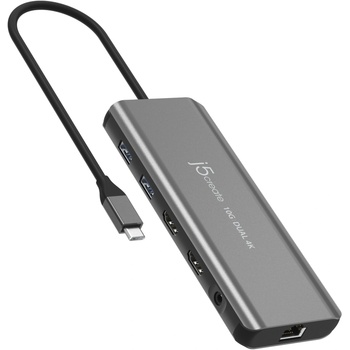 j5create JCD398-N докинг станция Жичен USB 3.2 Gen 2 (3.1 Gen 2) Type-C Сив (JCD398-N) (JCD398-N)