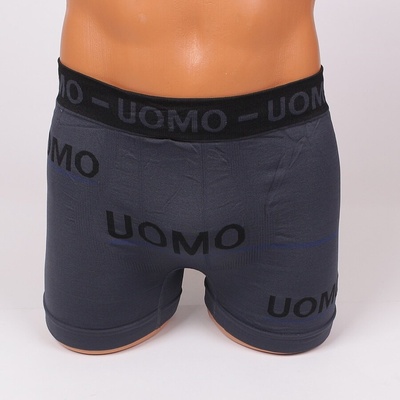 Мъжки боксер в тъмносив цвят с надпис