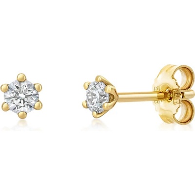SOFIA DIAMONDS zlaté náušnice s diamantmi 2 x 0,09 ct UDER21532Y-H-I1