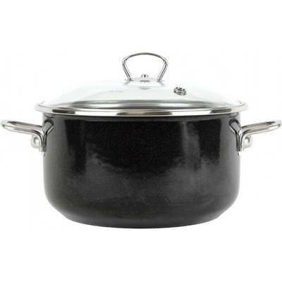 BELIS Smaltovaný hrnec se skleněnou poklicí 20 cm 3.5 l PREMIUM černý 71920-004000N3