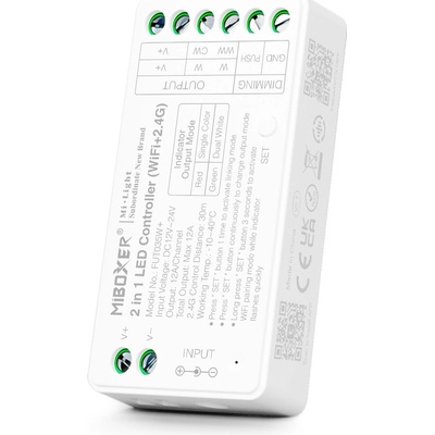 WiFi řídící jednotka 2v1 Mi-Light 035W+ pro bílé a CCT pásky12V-24V12A| TUYA WIFI PUSH