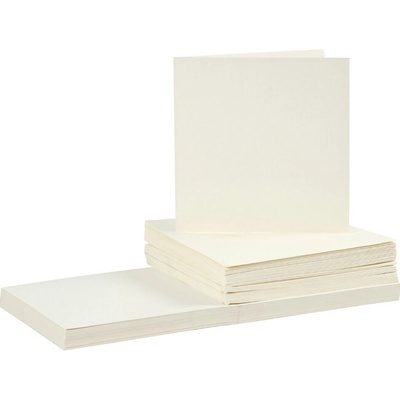 Creativ Company 15,2 × 15,2 cm přání a obálky 50 ks (220 g/m2) krémové