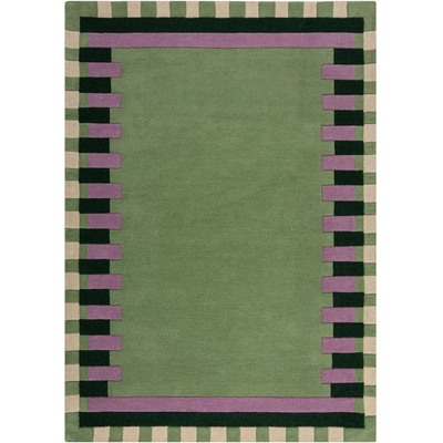 Flair Rugs Kai Wool Border zelená/fialová