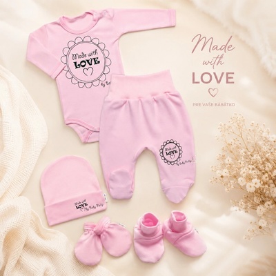 Baby Nellys Súpravička do pôrodnice 5D Made with love ružová