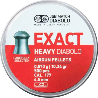 JSB Diabolo Exact Heavy - 0,670g / 10,34gr / 4,520 mm / 500 kusů diabolek