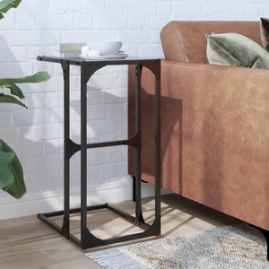 vidaXL Помощна маса с черно стъкло 40x30x61, 5 см стомана (846037)
